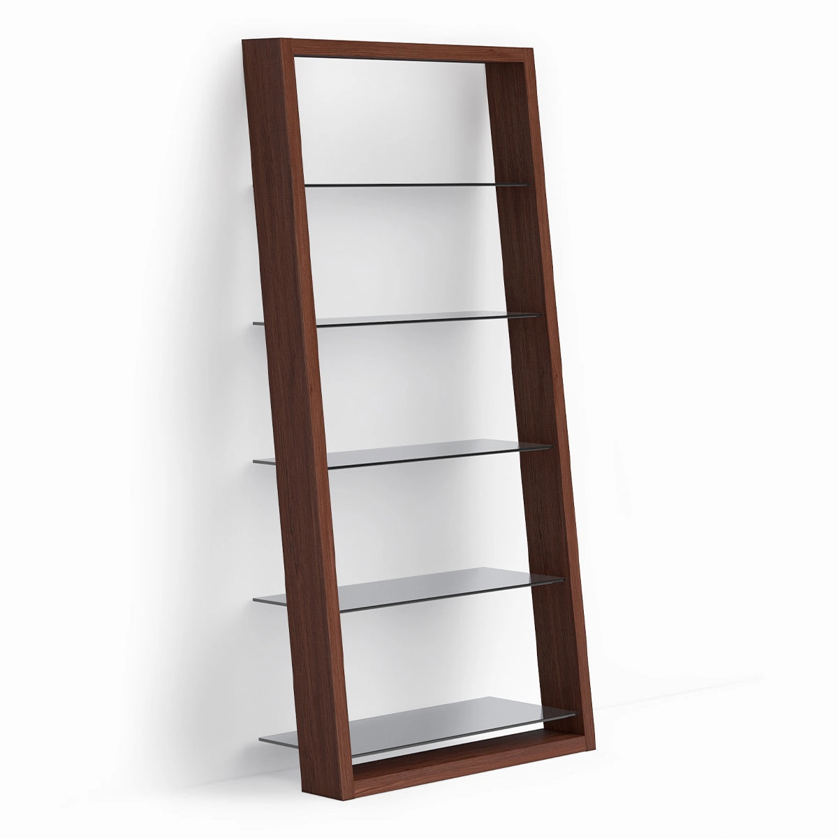 BDI Eileen 2.0 5166 Leaning Shelf with Grey-Tinted Glass Shelves (Chocolate Stained Walnut) hi-fi digital to analog converter,hi-fi lossless streamer,hi-fi Roon-ready device