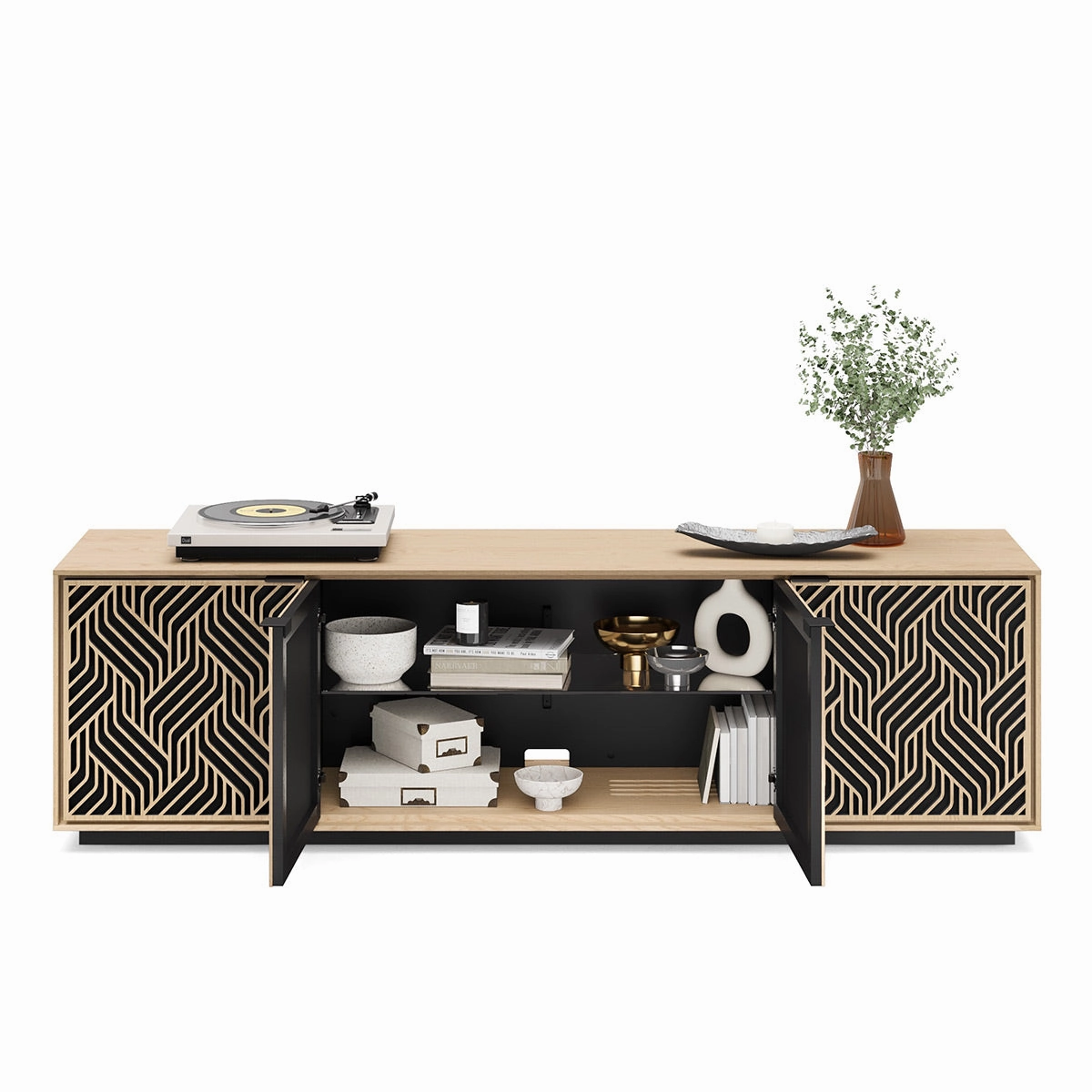 BDI Elements 8703 Weave Media Cabinet (Washed Oak)