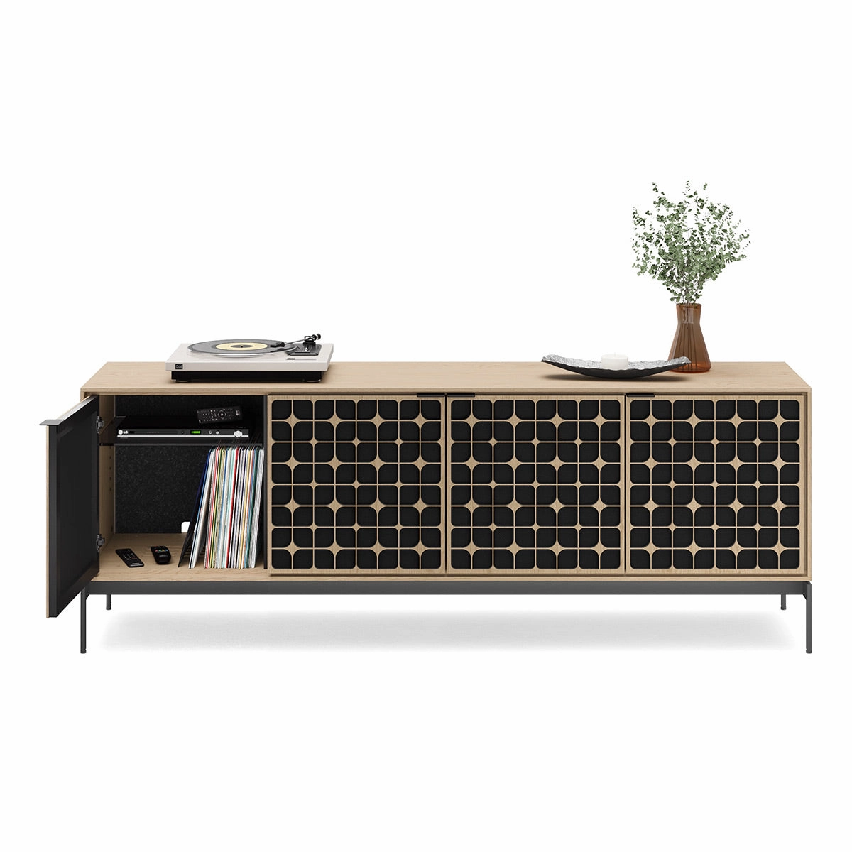 BDI Elements 8709 Constellation Media Cabinet with Console Base (Washed Oak)