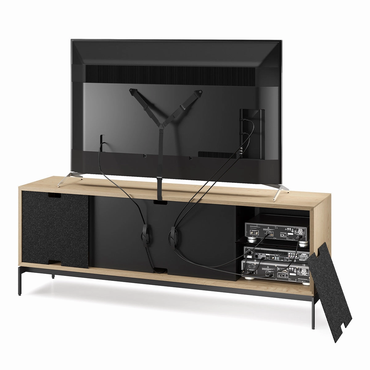 BDI Elements 8709 Constellation Media Cabinet with Console Base (Washed Oak)