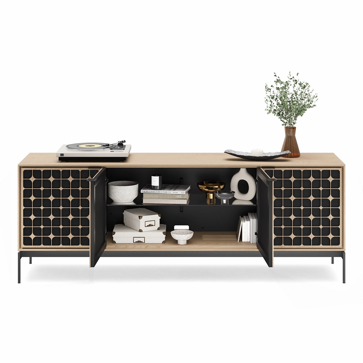 BDI Elements 8709 Constellation Media Cabinet with Console Base (Washed Oak)