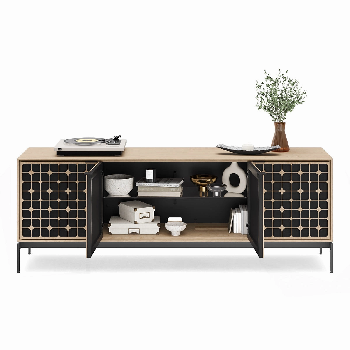 BDI Elements 8709 Constellation Media Cabinet with Console Base (Washed Oak)