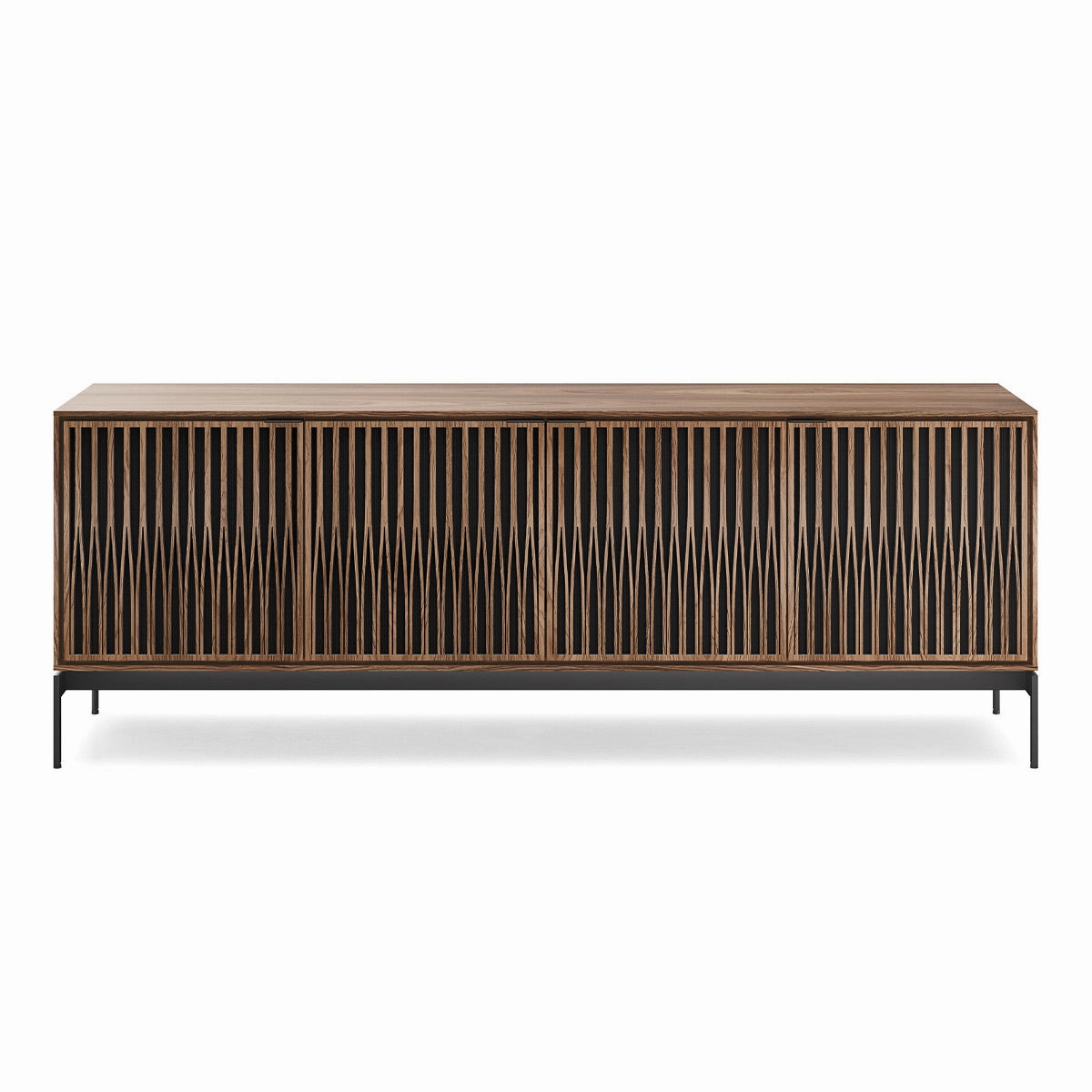 BDI Elements 8709 Tune Media Cabinet with Console Base (Natural Walnut) hi-fi vibration control,hi-fi grounded cable,hi-fi stereo input selector