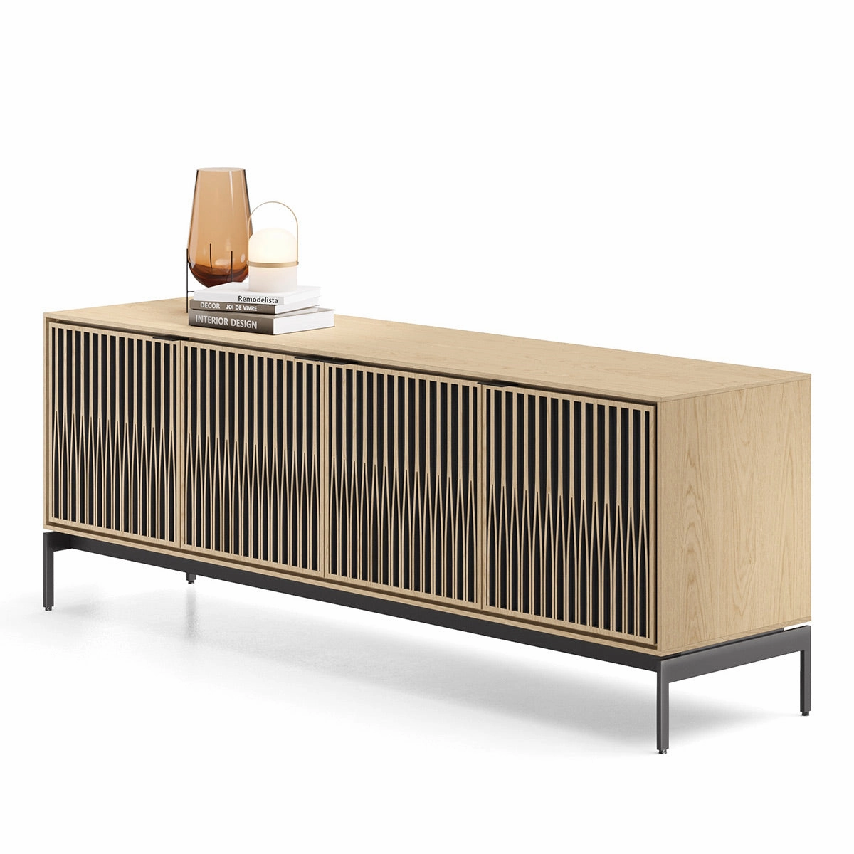 BDI Elements 8709 Tune Media Cabinet with Console Base (Washed Oak)