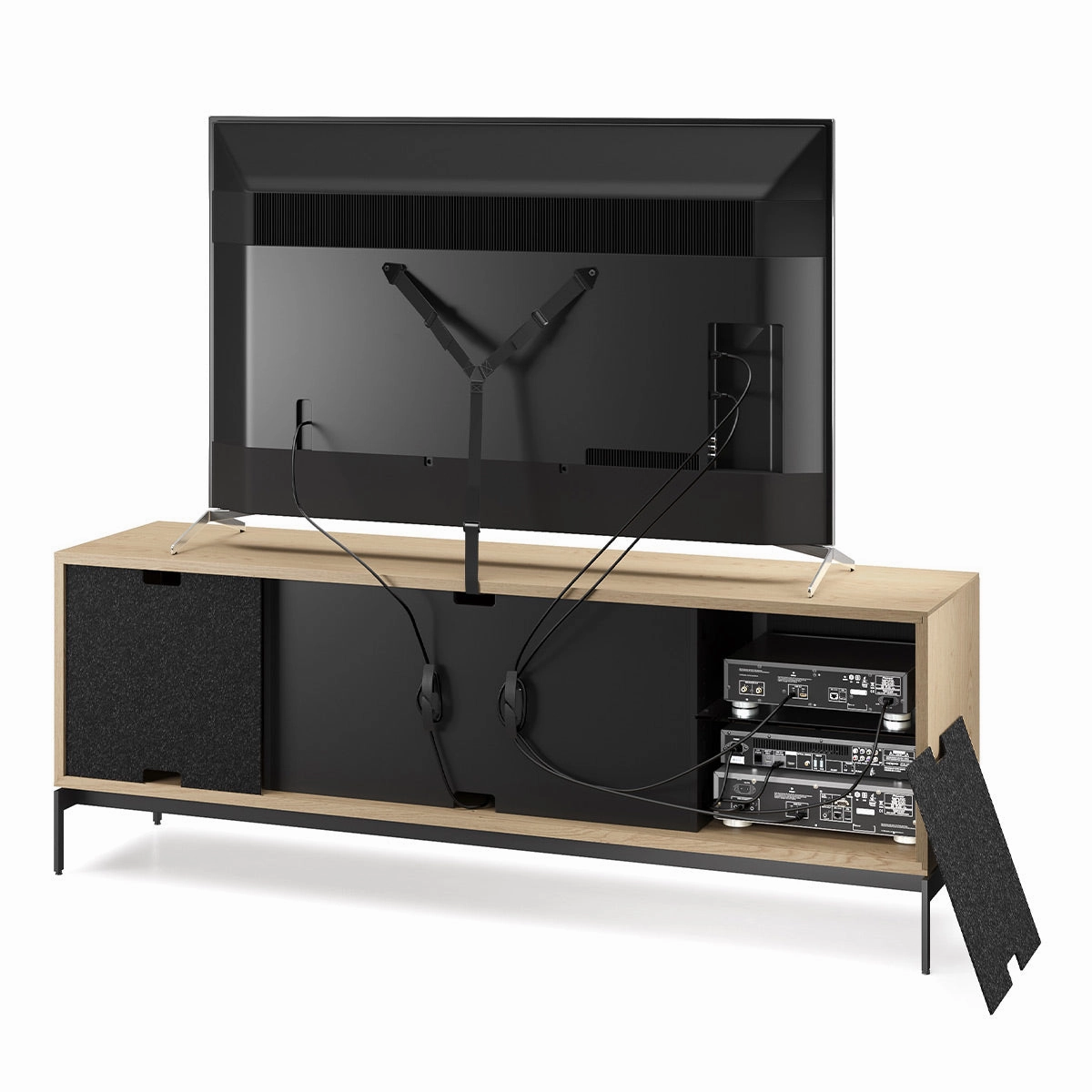 BDI Elements 8709 Tune Media Cabinet with Console Base (Washed Oak)