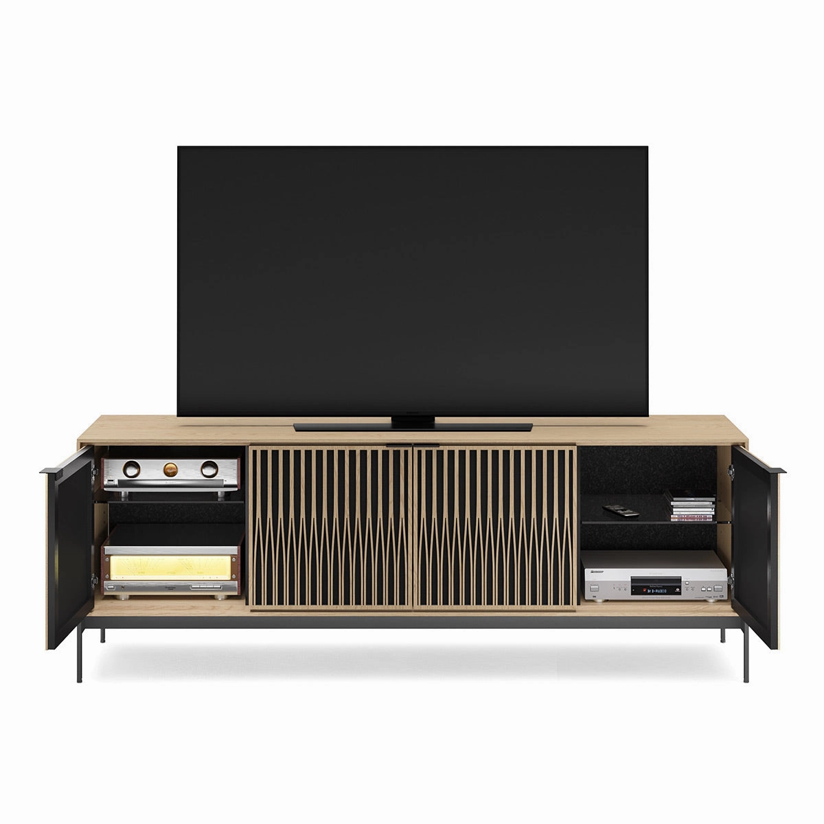 BDI Elements 8709 Tune Media Cabinet with Console Base (Washed Oak)