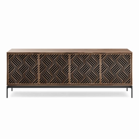 BDI Elements 8709 Weave Media Cabinet with Console Base (Natural Walnut)