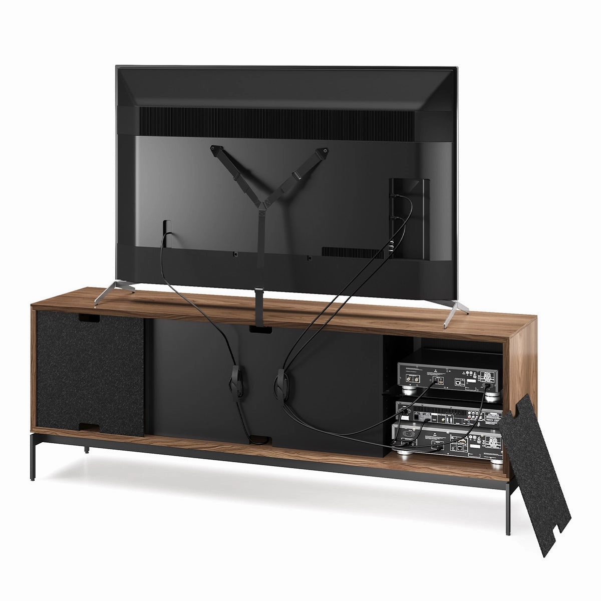 BDI Elements 8709 Weave Media Cabinet with Console Base (Natural Walnut)