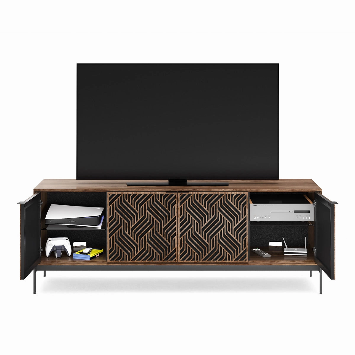 BDI Elements 8709 Weave Media Cabinet with Console Base (Natural Walnut)