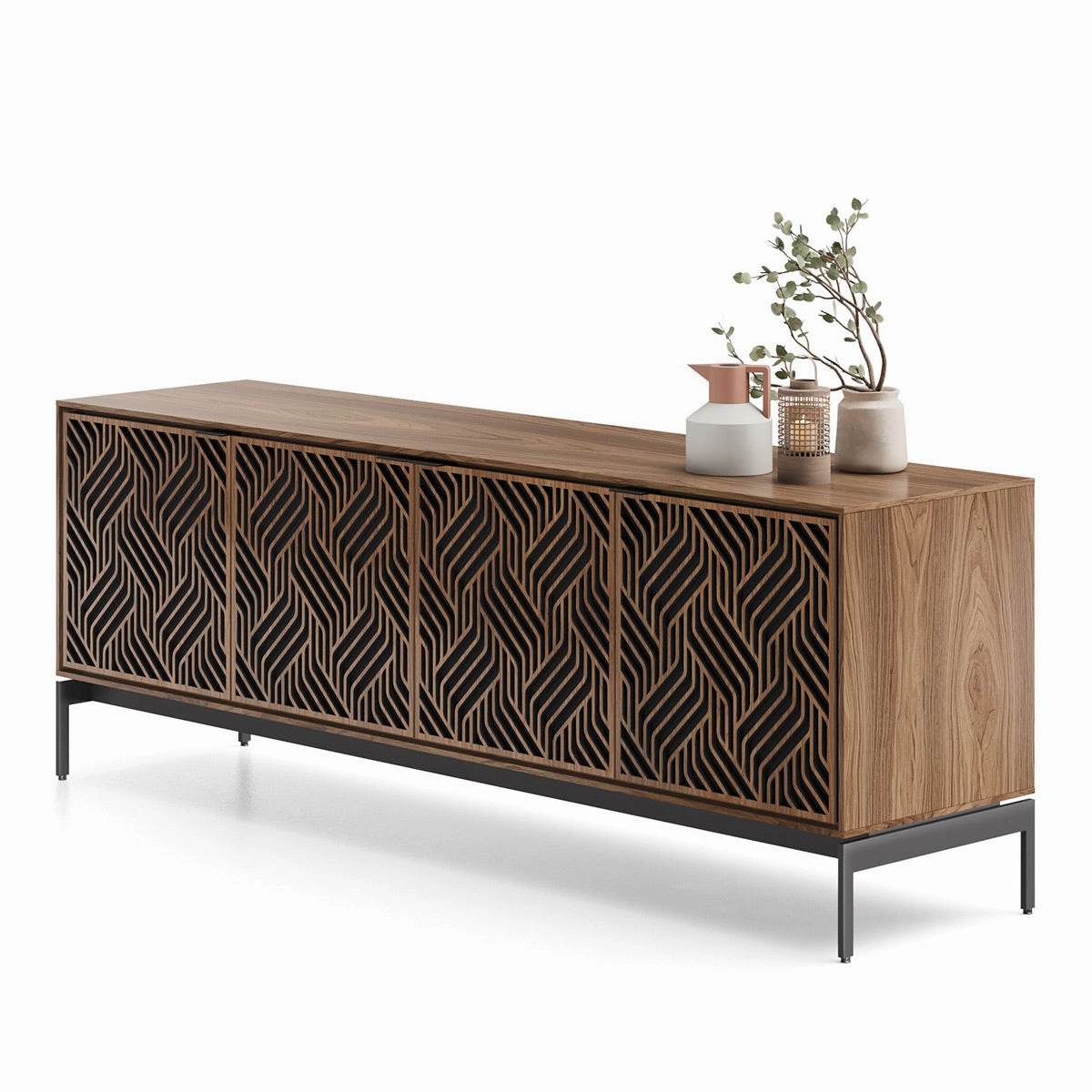 BDI Elements 8709 Weave Media Cabinet with Console Base (Natural Walnut)