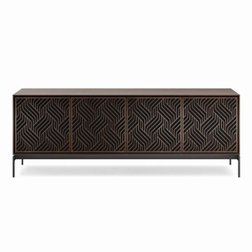 BDI Elements 8709 Weave Media Cabinet with Console Base (Toasted Oak)