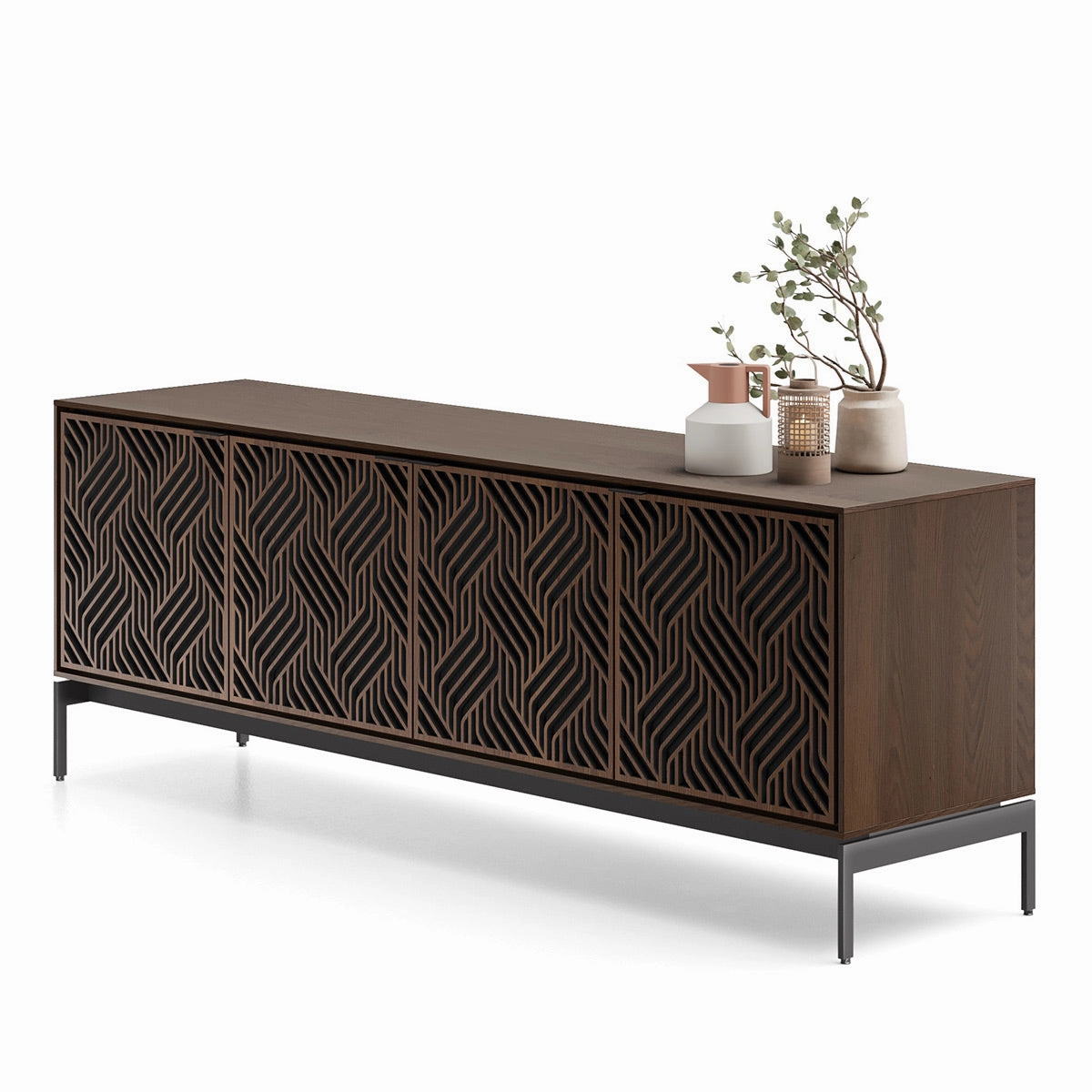 BDI Elements 8709 Weave Media Cabinet with Console Base (Toasted Oak)