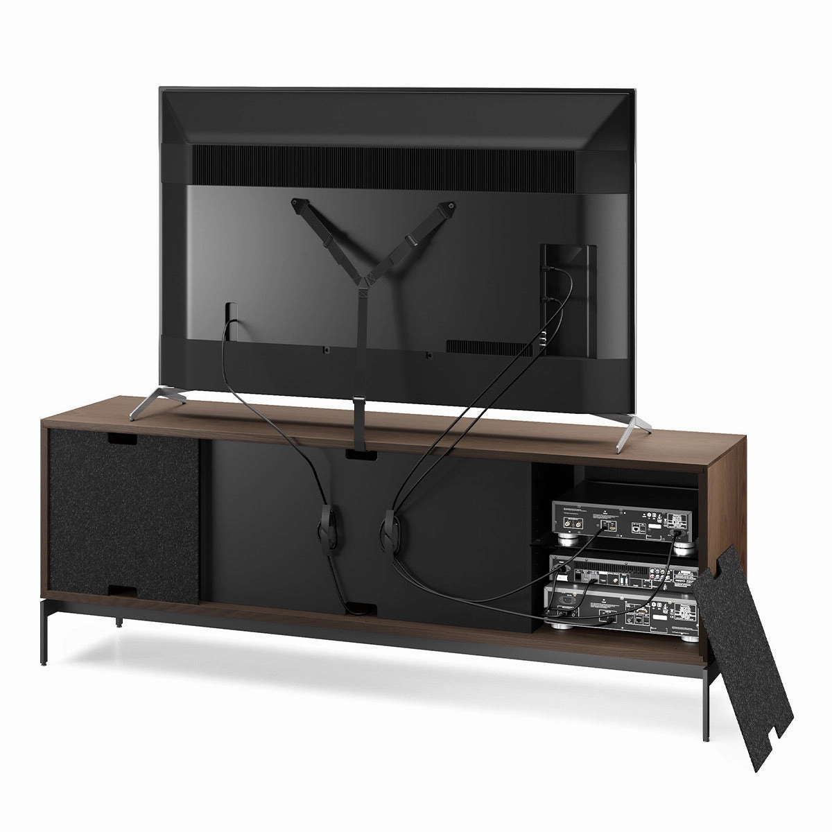 BDI Elements 8709 Weave Media Cabinet with Console Base (Toasted Oak)