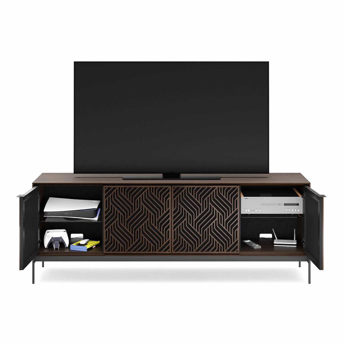 BDI Elements 8709 Weave Media Cabinet with Console Base (Toasted Oak)