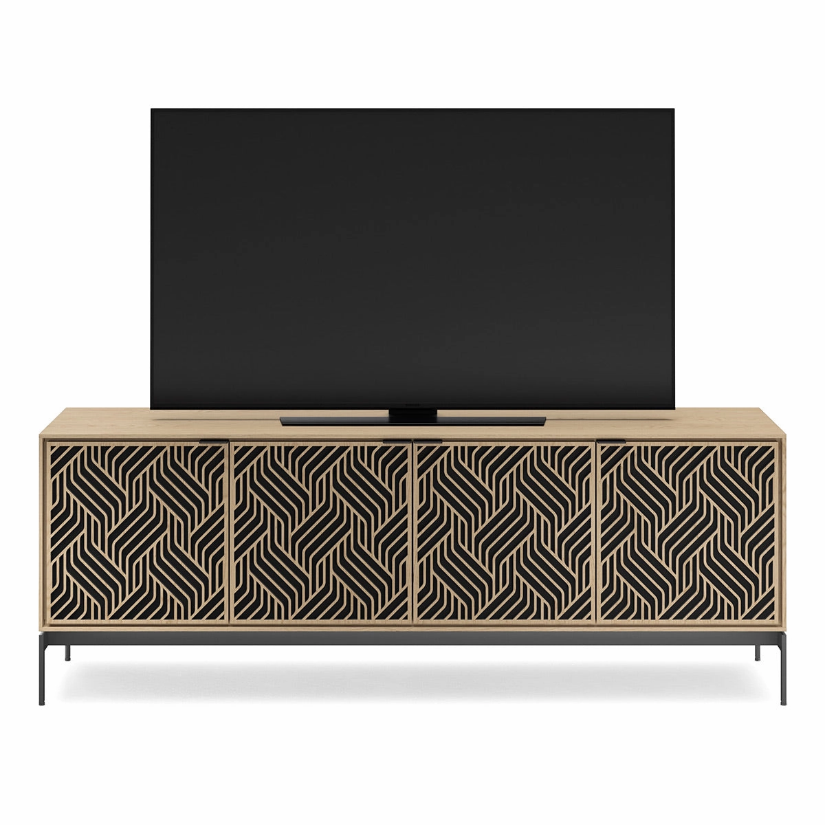 BDI Elements 8709 Weave Media Cabinet with Console Base (Washed Oak)