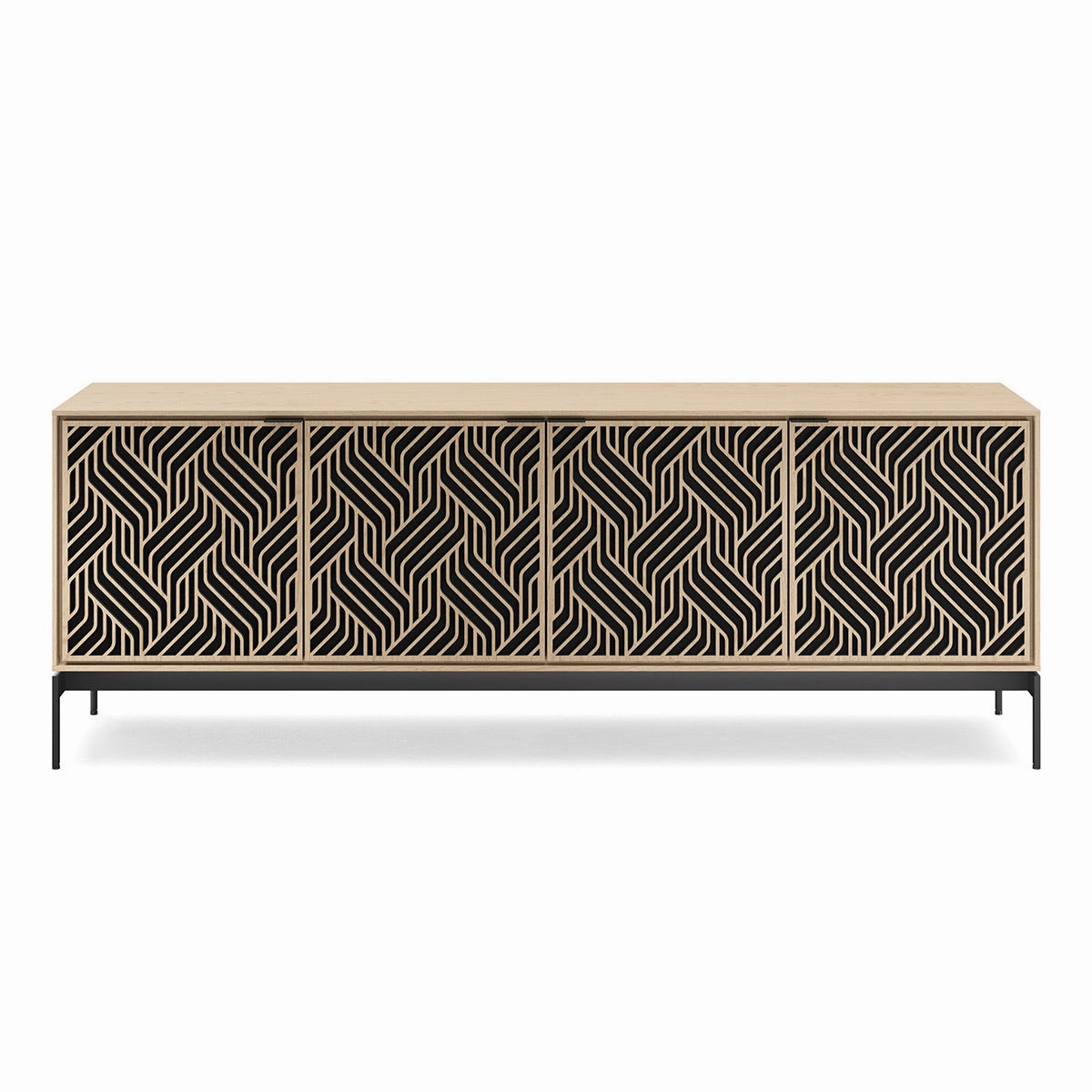 BDI Elements 8709 Weave Media Cabinet with Console Base (Washed Oak)