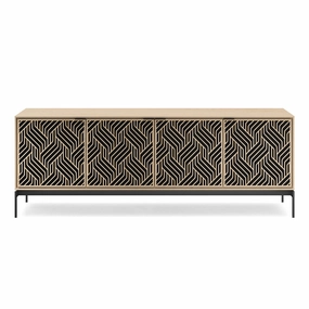 BDI Elements 8709 Weave Media Cabinet with Console Base (Washed Oak)