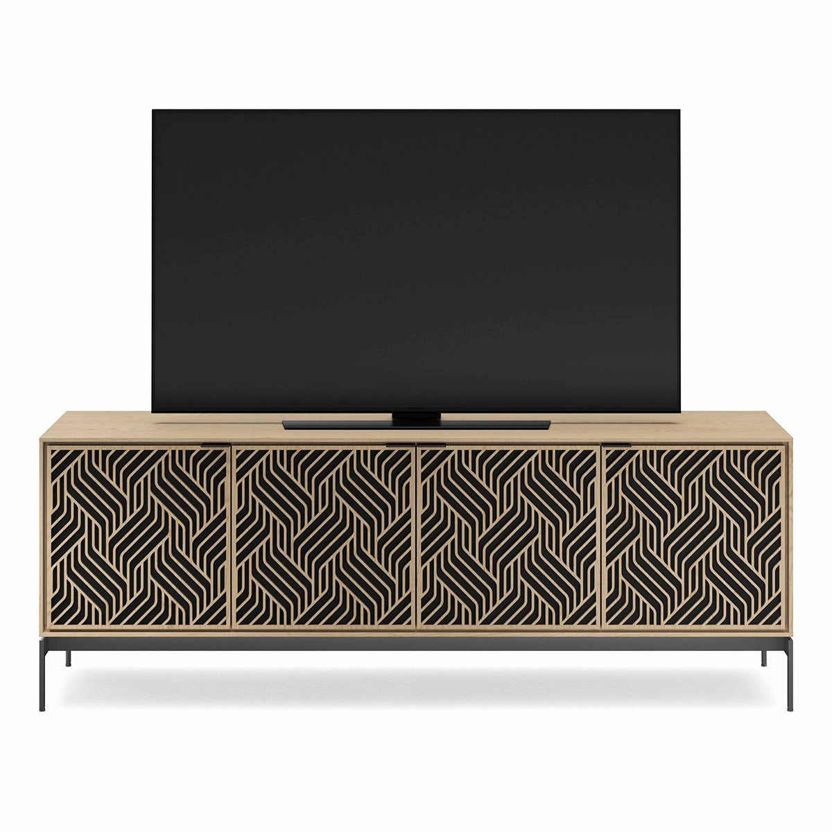 BDI Elements 8709 Weave Media Cabinet with Console Base (Washed Oak)