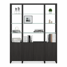 BDI Linea 3 Shelf 66" Wide Shelving System (Charcoal Stained Ash) hi-fi digital to analog converter,hi-fi lossless streamer,hi-fi Roon-ready device