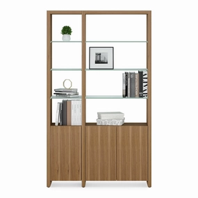 BDI Linea 580012 2 Shelf System 50" Wide (Natural Walnut) hi-fi vibration control,hi-fi grounded cable,hi-fi stereo input selector
