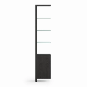 BDI Linea 5801A Single-Wide Cabinet Add-On (Charcoal Stained Ash)