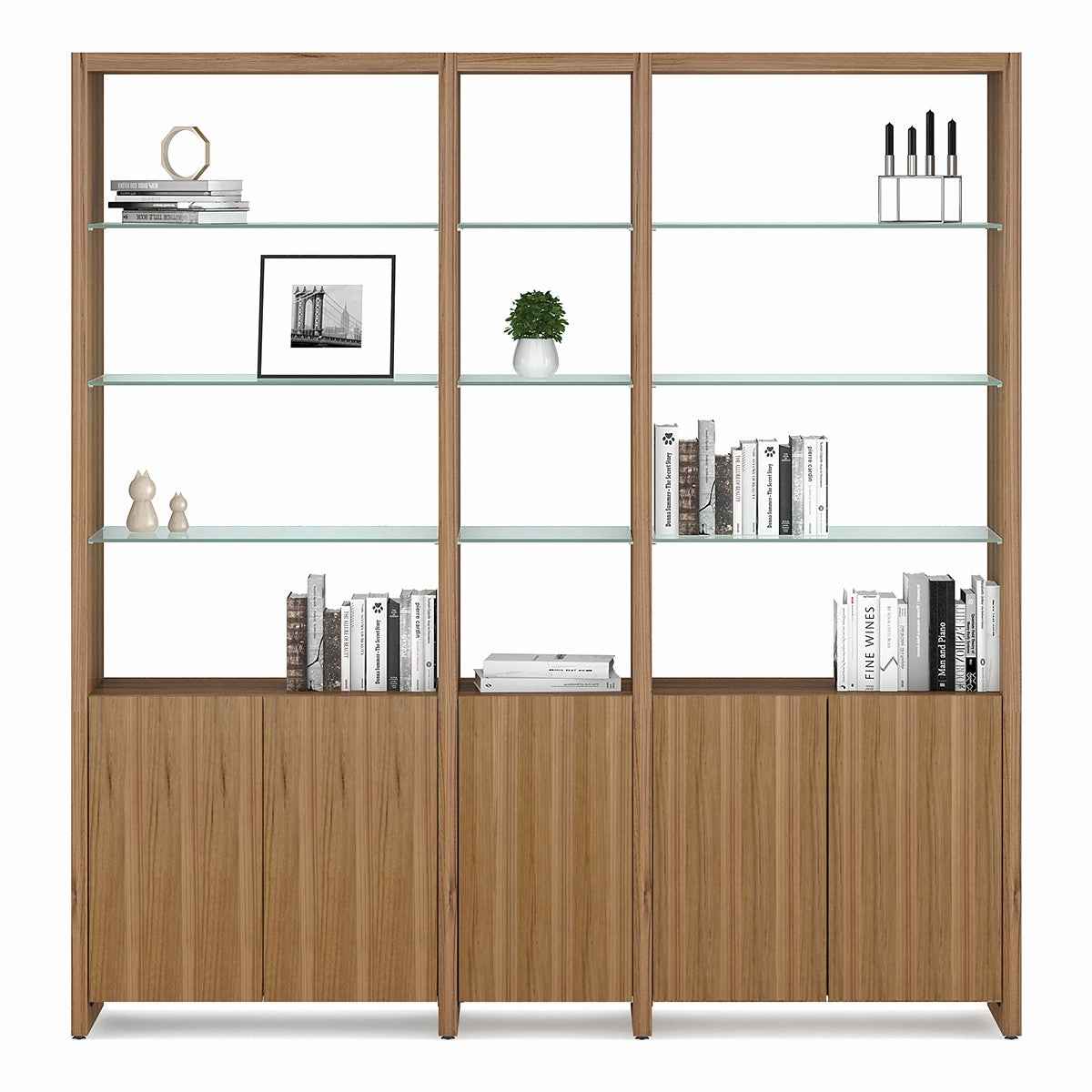 BDI Linea 580212 3-Shelf System 81" Wide (Natural Walnut) hi-fi digital to analog converter,hi-fi lossless streamer,hi-fi Roon-ready device