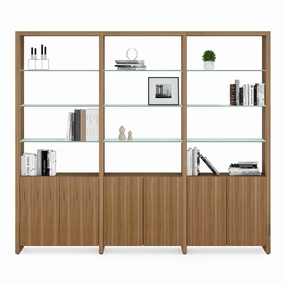 BDI Linea 580222 3 Shelf System 96" Wide (Natural Walnut) hi-fi digital to analog converter,hi-fi lossless streamer,hi-fi Roon-ready device