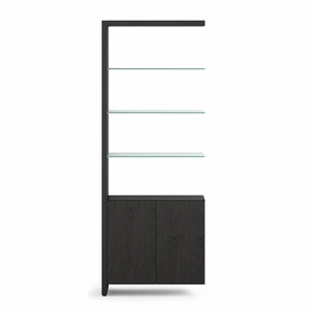 BDI Linea Double Wide Shelf Add-On Charcoal