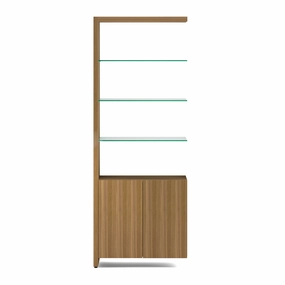BDI Linea Double Wide Shelf Add-On Natural Walnut