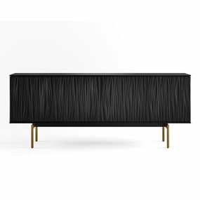 BDI Tanami 7109 4-Door Storage Credenza (Satin Black with Brass Base)