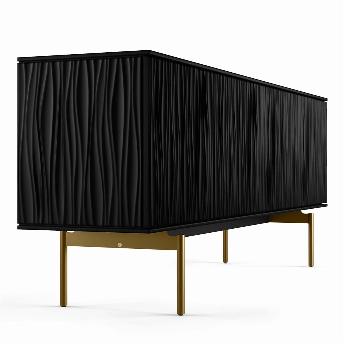 BDI Tanami 7109 4-Door Storage Credenza (Satin Black with Brass Base)