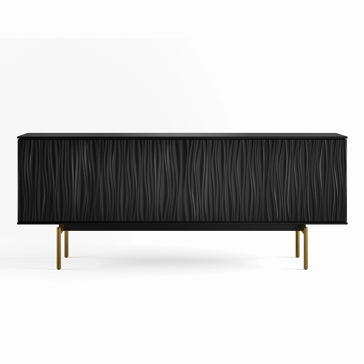 BDI Tanami 7109 4-Door Storage Credenza (Satin Black with Brass Base)