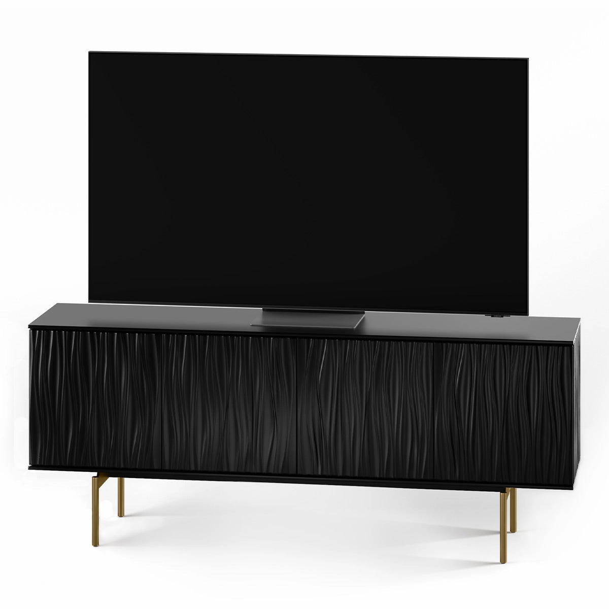 BDI Tanami 7109 4-Door Storage Credenza (Satin Black with Brass Base)