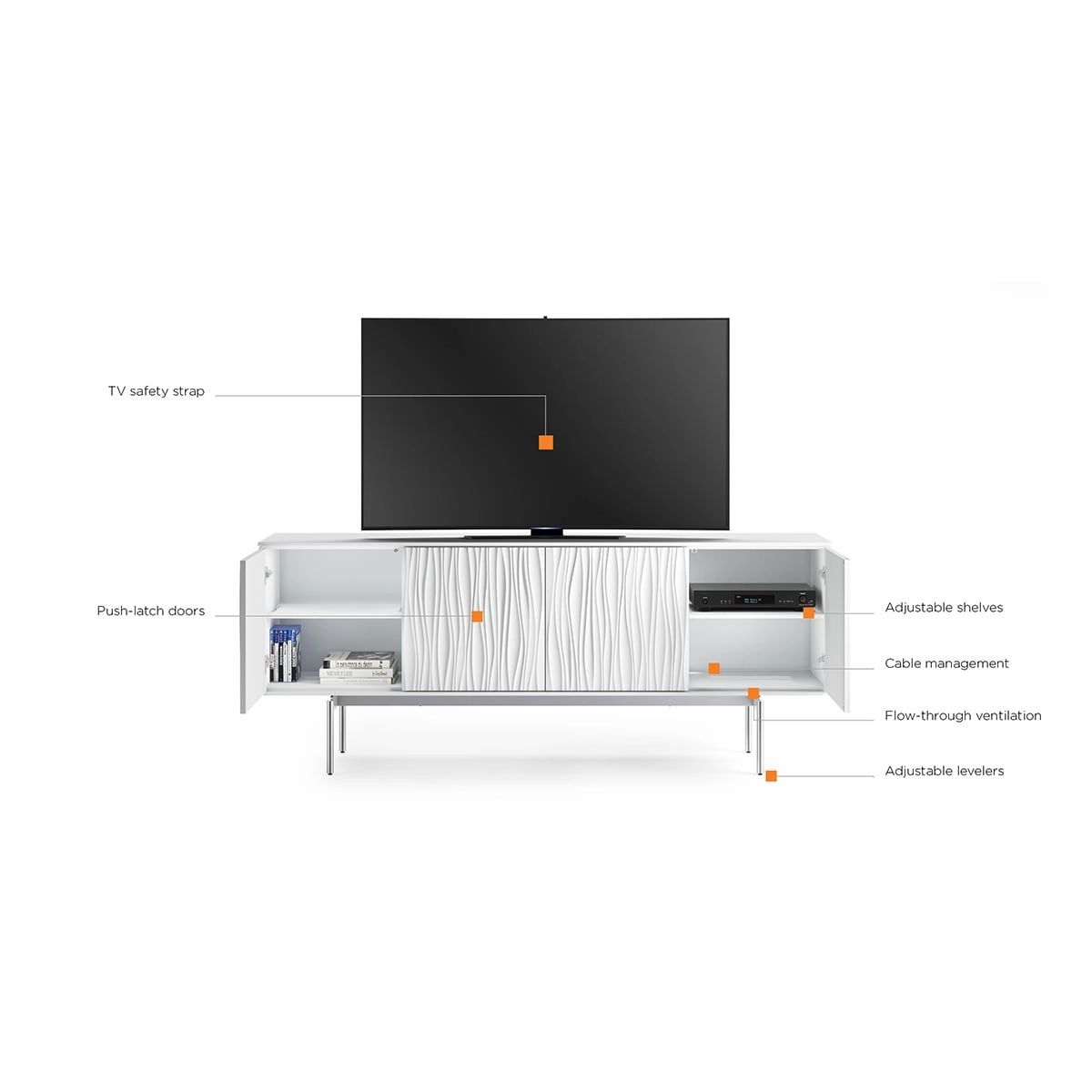 BDI Tanami 7109 4-Door Storage Credenza (Satin White)