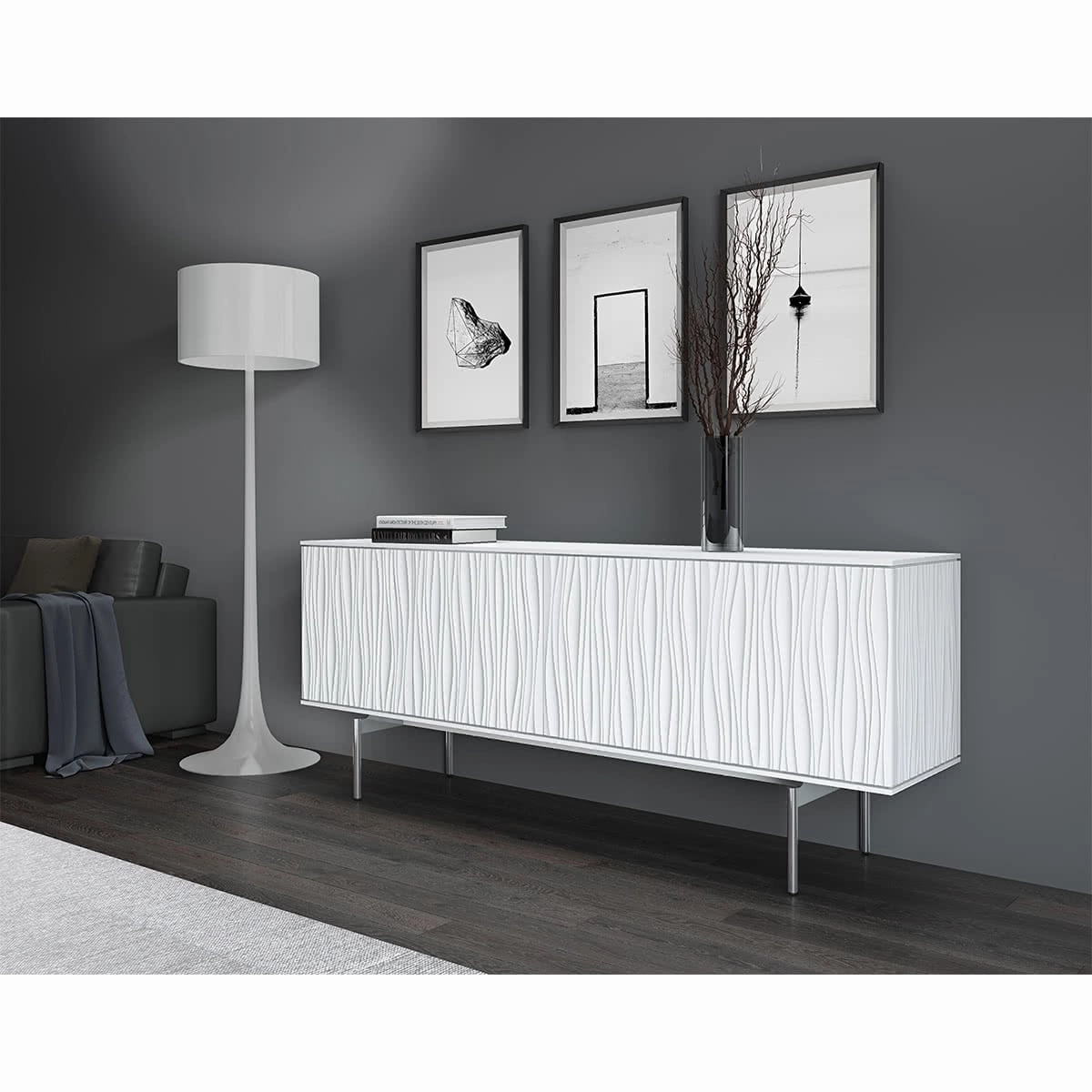 BDI Tanami 7109 4-Door Storage Credenza (Satin White)
