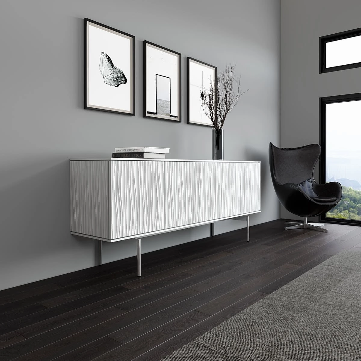 BDI Tanami 7109 4-Door Storage Credenza (Satin White)