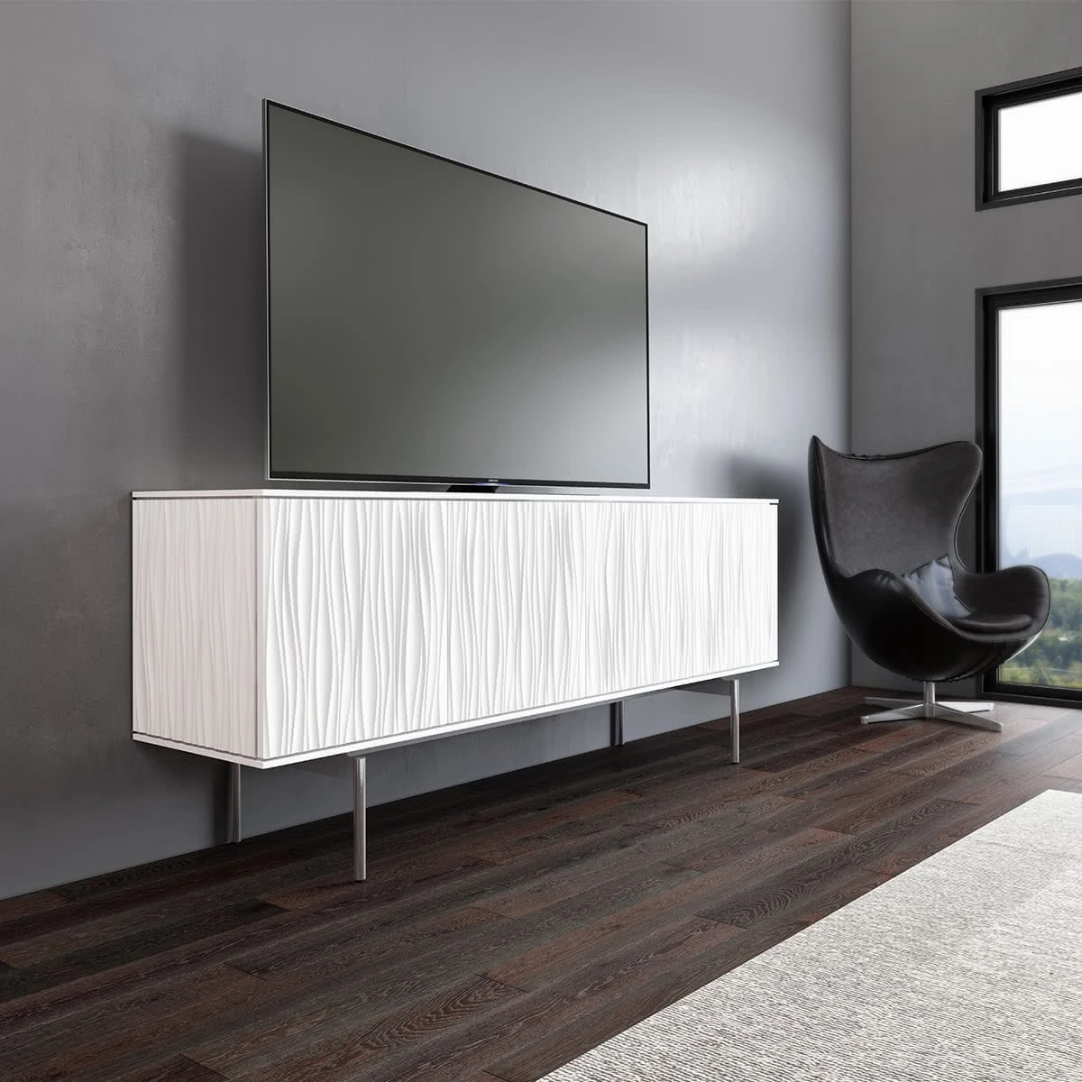 BDI Tanami 7109 4-Door Storage Credenza (Satin White)