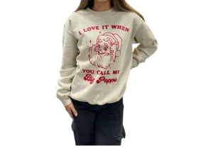 Big Poppa Santa Sweatshirt In Sand