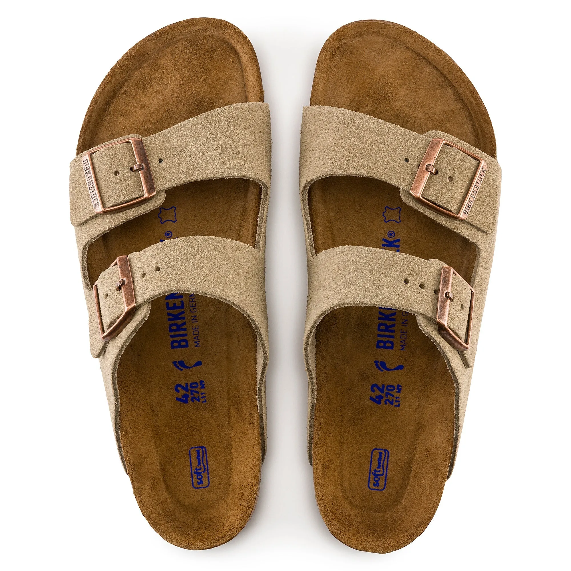 BIRKENSTOCK ARIZONA SOFT FOOTBED TAUPE SUEDE UNISEX