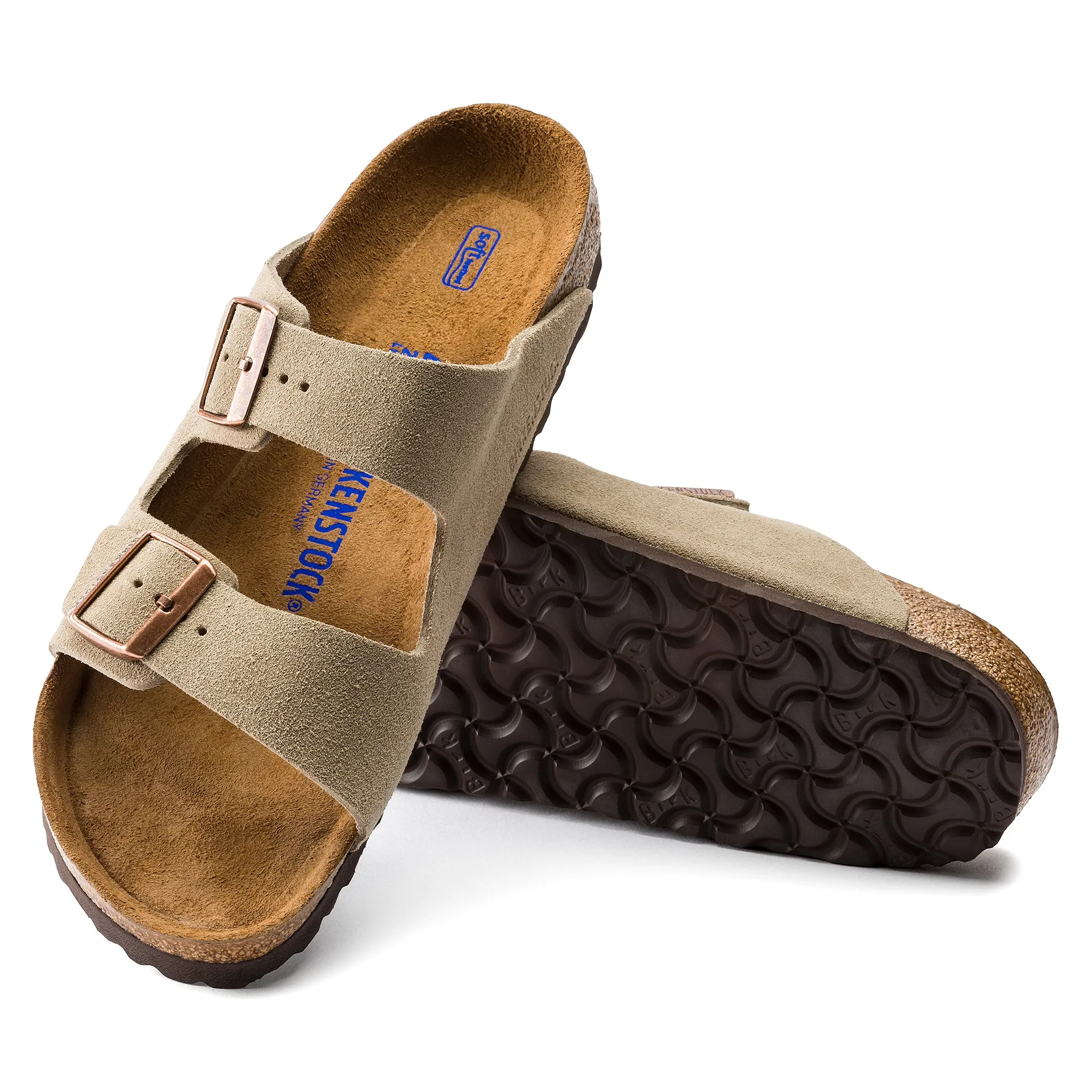 BIRKENSTOCK ARIZONA SOFT FOOTBED TAUPE SUEDE UNISEX