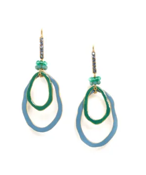 Blue Scarab Jewellery ALLEGRA crystallized hooks earrings  (blue)