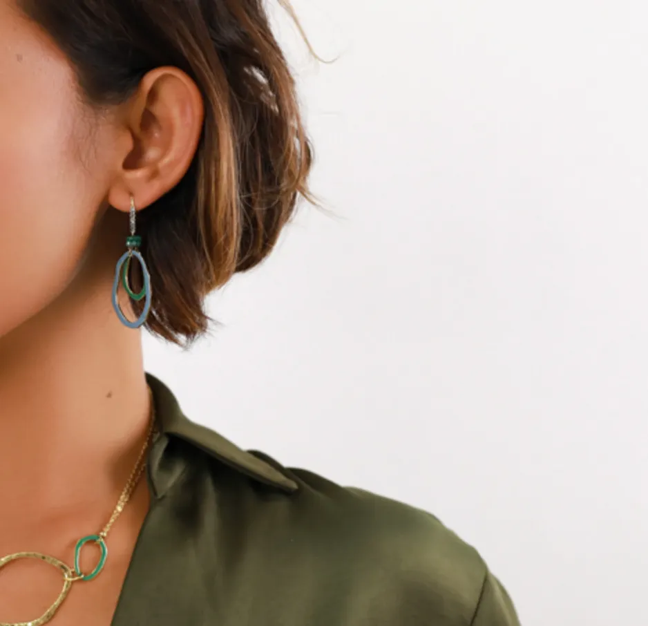 Blue Scarab Jewellery ALLEGRA crystallized hooks earrings  (blue)