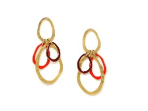 Blue Scarab Jewellery ALLEGRA oval ring dangles post earrings (red)
