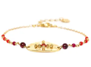 Blue Scarab Jewellery ALLEGRA Red Oval Bracelet