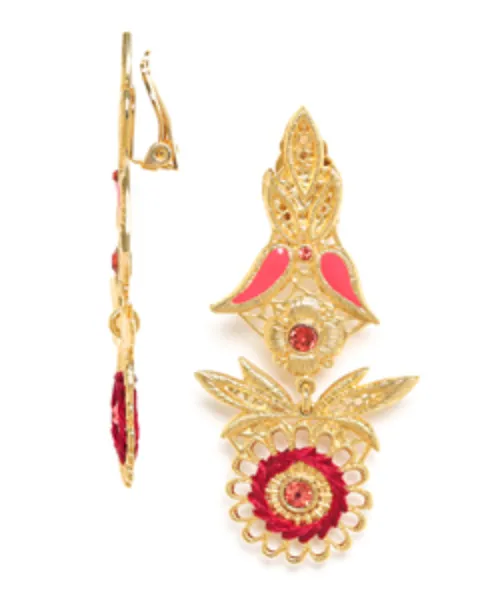 Blue Scarab Jewellery APPOLINE BELL SHAPE CILP EARRING (Cherry)