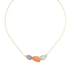 Blue Scarab Jewellery AURORE Laminated Capiz Short Necklace