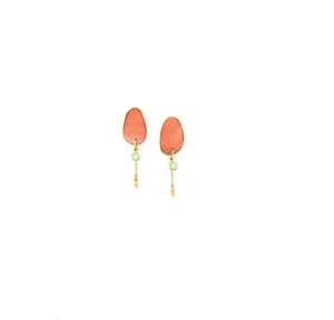 Blue Scarab Jewellery AURORE Oval Post With Chain Dangle Earring