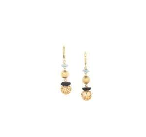 Blue Scarab Jewellery BAYA 2 Metal Ball Dangles on Hook Earring