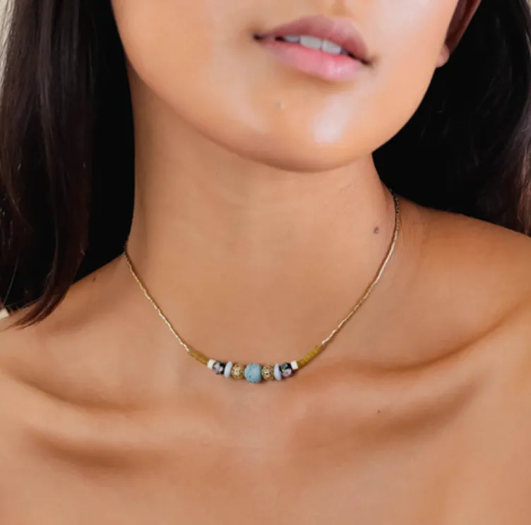 Blue Scarab Jewellery BAYA Short Necklace