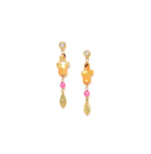 Blue Scarab Jewellery CALI FWP cross post earrings